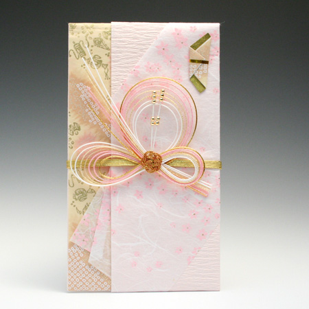 かわいい金封　三つ輪小花（ピンク）