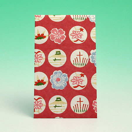 ポチ袋　古典　赤 （3枚入り）