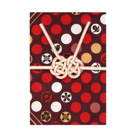 Konuno金封　小紋　赤茶　