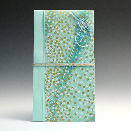 シンプル金封　2色5本花模様